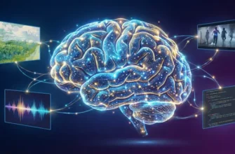 Цифровой мозг из нейронных связей — символ бесплатных нейросетей и ИИ-инструментов 2026 года